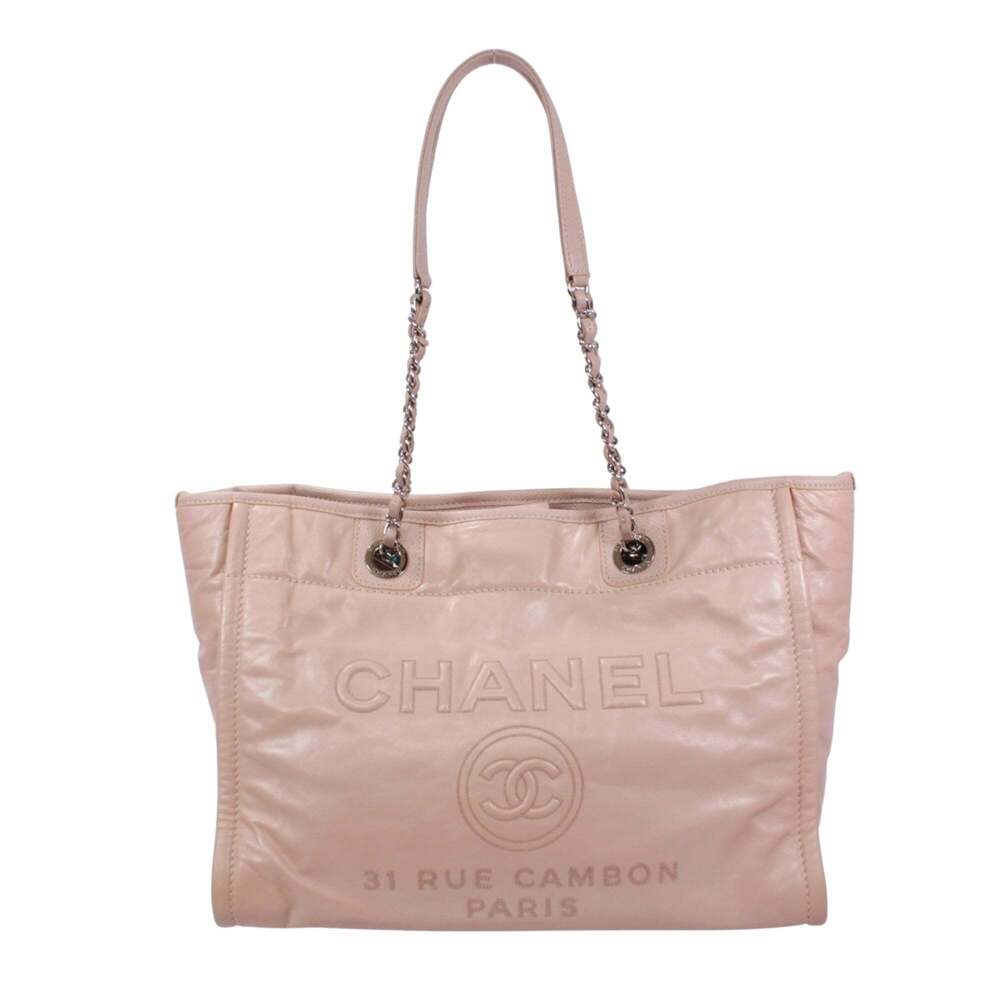 CHANEL Cream Deauville Tote Bag - Picture 1 of 13